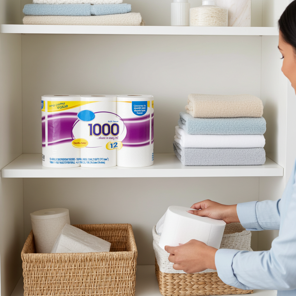 1000 Sheets per Roll Toilet Paper, 12 Rolls, Compare to Scott 1000 Sheets Bath Tissue